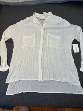 Gypsy Warrior Cream Button-Front Shirt, NWT, Size L